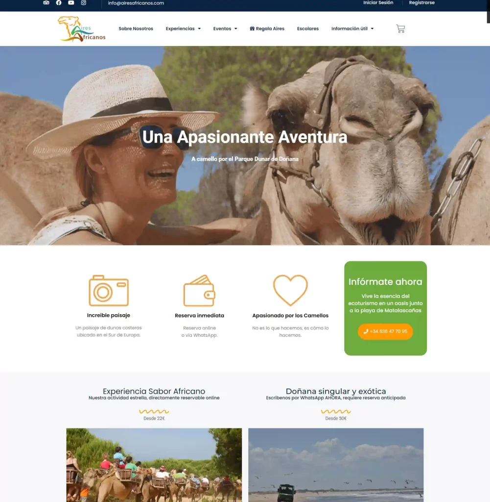 Portafolio Diseñadora web WordPress de Turismo